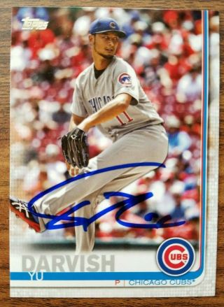 Yu Darvish Signed Auto Autograph Autographed 2019 Topps Series 1 Card Cubs