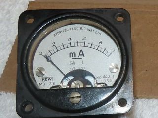 Vintage 1956 Kyoritsu Electric Inst.  Ltd Analog Panel Meter Dc 0 - 1ma Ammeter