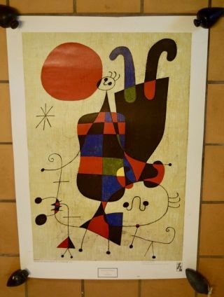 Vintage Lithograph Poster - Joan Miro,  Inverted Personage,  Haddad 