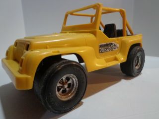 Vintage Tootsie Toy Yellow Plastic Jeep Wrangler Renegade Toy Truck 9 X 5 Inches