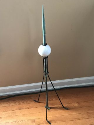 Antique Lightning Rod Weathervane Lightening Rod With Milk Glass Ball