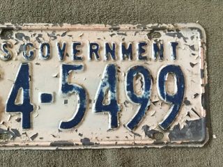 Vintage U.  S.  Government License Plate (G4 - 5499) 3