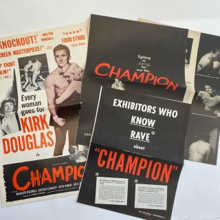 Vintage Movie Pressbook Trade Ad The Champion 1949 Kirk Douglas Boxing