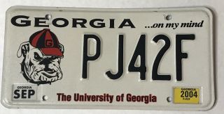 Georgia University Of Georgia Uga Bulldog License Plate Embossed