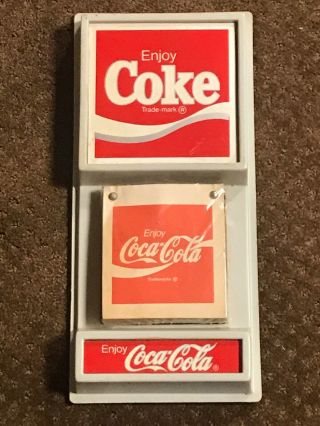 Vintage Nos Enjoy Coca Cola Plastic Calendar Holder W/ Full Pad Coke