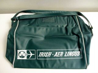 Vintage Irish International Airlines Vinyl Carry On Bag Luggage Aer Lingus Nos