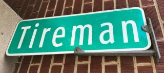Tireman City Of Detroit 2 Sided Street/road Sign Downtown Michigan Motown Motor