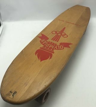Vintage Olympian Wood Skateboard Sidewalk Surfboard Kalamazoo Michigan 2