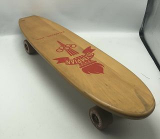 Vintage Olympian Wood Skateboard Sidewalk Surfboard Kalamazoo Michigan 1