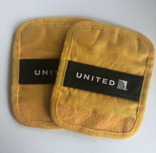 2 United Airlines Ual Gs 1k Yellow Luggage Handle Wraps