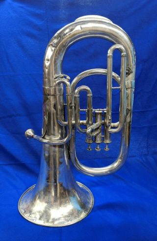 Antique 1900 - 25 " Silver Piston " Baritone/euphonium Chicago,  Illinois