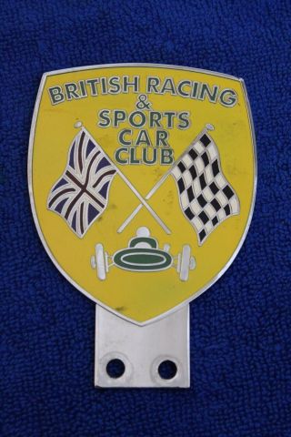 British Racing & Sports Club Grille Badge License Topper Union Jack Fits Jag Mg