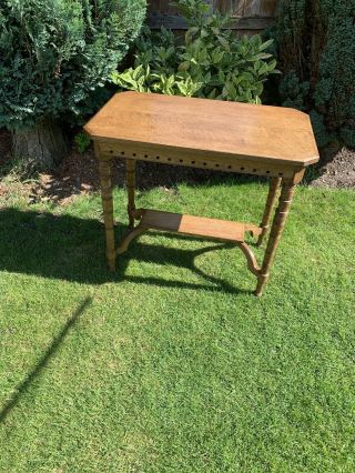 Arts And Crafts Oak Gothic Style Side Table