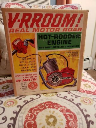 Vintage 1963 Mattel V - Rroom Hot Rodder Engine.  Empty Box Only