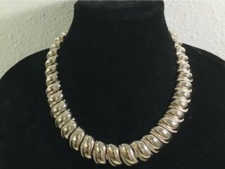 Vintage 80’s Napier Silver Tone Thick Link Fashion Necklace