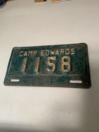 Camp Edwards Massachusetts Military Base License Plate Tag