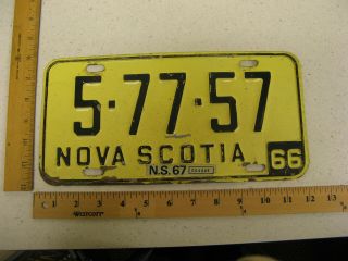1966 66 1967 67 Nova Scotia Canada License Plate 5 - 77 - 57