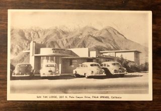 Vintage Postcard Sun Tan Lodge Palm Springs California 1950’s