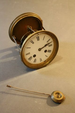 Japy Freres French Clock Movement With Dial,  Glass And Bezel