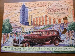 Vintage Nash Advertising Jigsaw Puzzle 1933 Chicago World 