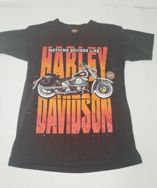 Vintage 90’s 1996 Sz M Harley Davidson Nothing Sounds Like A Harley Tshirt Euc