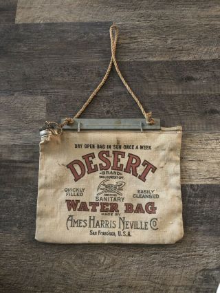 Vintage Desert Brand Water Bag Ames Harris Neville San Francisco Usa