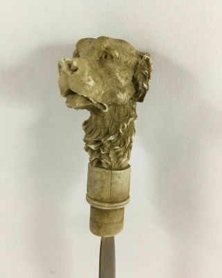 Vintage Golden Retriever Resin & Bronze Letter Opener | Unique Carved Detail 3d