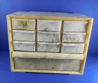 Vintage Akro Mils Storage Cabinet 10 Drawers Plastic Crafts Jewelry