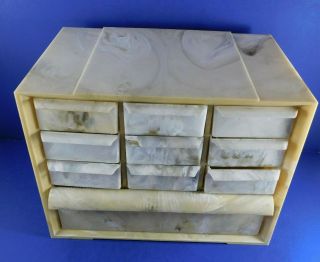 Vintage AKRO MILS Storage Cabinet 10 Drawers Plastic Crafts Jewelry 2