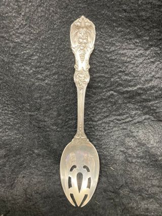 Reed And Barton Francis The First Large Pierced Serving Spoon 8 3/8 Inches