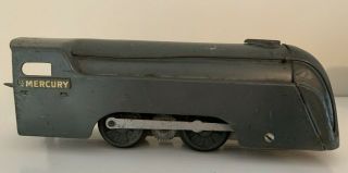 Vintage Marx Toys The Mercury Gray Pressed Steel Tin Toy Train Locomotive Engine