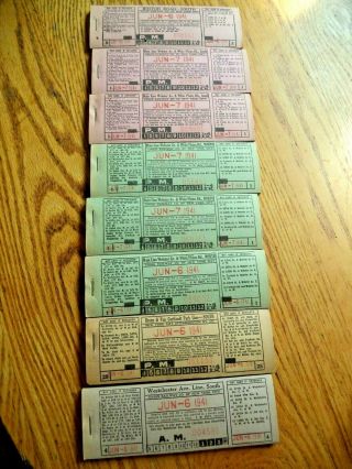 8 York City Transit Ticket Books 1941