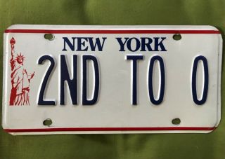 Vintage Vanity 2nd To 0 York Statue Of Liberty Auto License Plate Usa