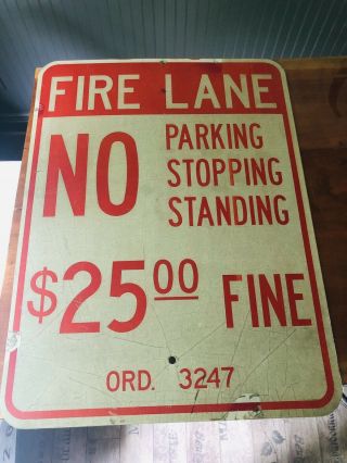 Vintage No Parking Fire Lane ↔️ Street Sign Metal