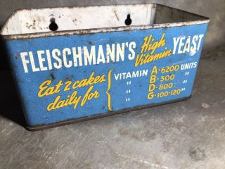 Vintage Fleischmann’s Yeast Store Display Box Paint Eat 3 Cakes Daily.