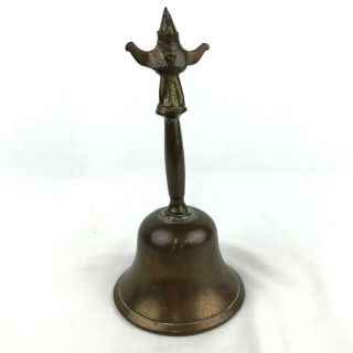 Vintage Brass Bronze Hand Held Temple Bell Tibetan Garuda 8 "