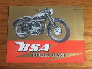 Vintage 1951 Bsa Motorcycle Golden Flash Brochure