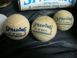Set of 2 Vintage Spalding Tennis Balls In Metal Can 2