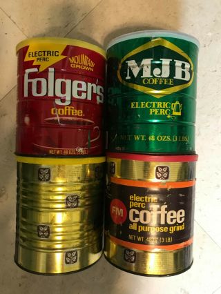 Vintage Old Coffee Tin Cans 48oz.  1 - Folger 