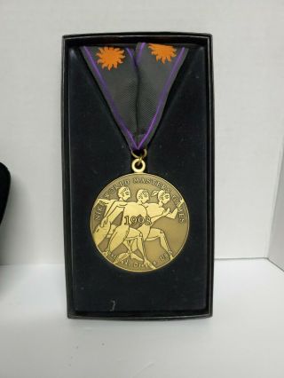 Vintage 1998 Nike World Masters Games Portland Or Bronze Gold Medal & Strap