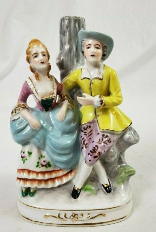Vintage Colonial Victorian Figurine Man Woman Made In Occupied Japan Lamp Base