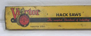 Vtg Advertising Tin Box Victor Hack Saw Blades Middletown NY 1930s - 40s 2