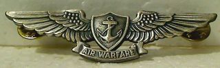 Vintage Usn Naval Aviation Air Warfare Wings Badge Scarce Hilborn & Hamburger