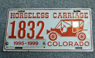 1995 - 99 Horseless Carriage License Plate Collectible Plate Colorado 1832