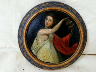 Antique Grand Tour Portrait Miniature,  Roman Fresco C1810