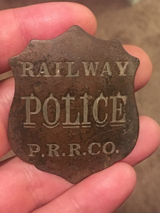 Vintage P.  R.  R.  Co.  (pennsylvania Railroad) Railway Police Badge