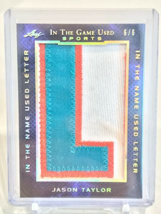 2019 Leaf In The Game Sports In The Name Letter Jason Taylor Miami Dol