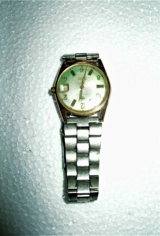 Vintage Jovial 21 Jewels Date Swiss Wrist Watch And Stainless Band
