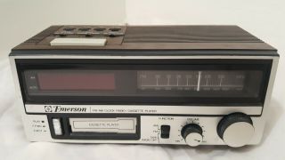Vintage Emerson Alarm Clock Am/fm Radio Cassette Player Rc 5805