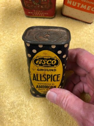 H & K Allspice spice tin paper label Vintage 2